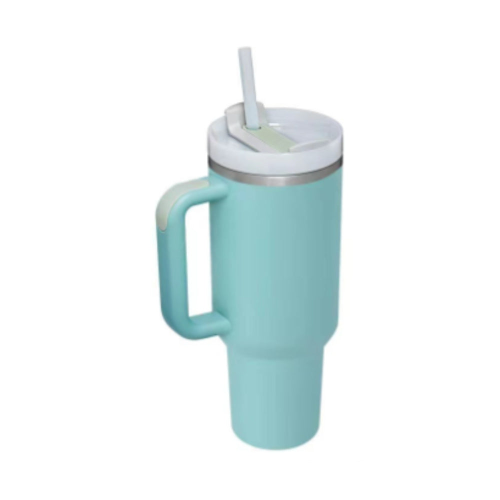 Heart Sip 40oz Insulated Tumbler | Spill-Proof Stainless Steel Travel Cup with Straw & Handle