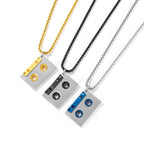 Mixtape Memories Pendant | Retro Audio Cassette Necklace in Titanium Steel