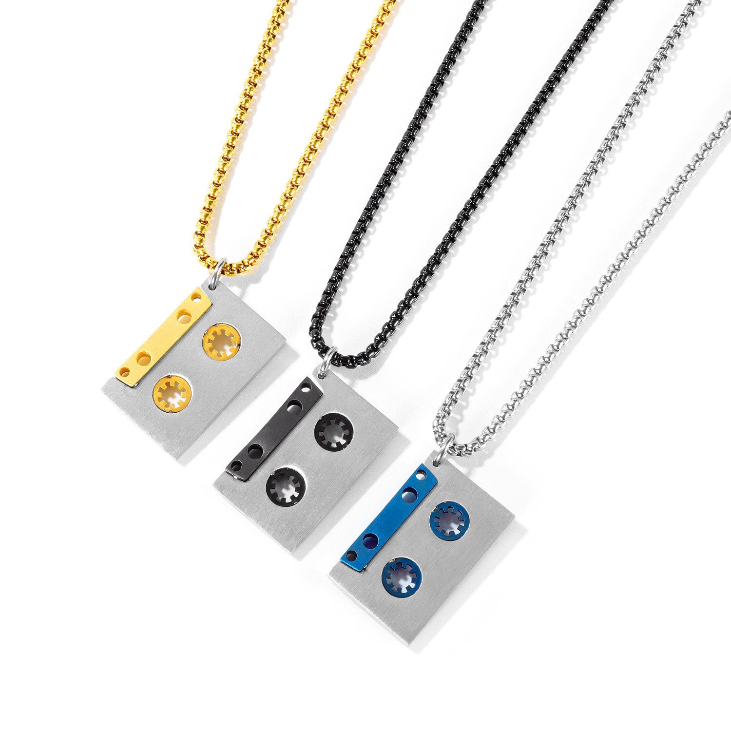 Mixtape Memories Pendant | Retro Audio Cassette Necklace in Titanium Steel