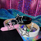 Spicy Girl Star Buckle Belt | Y2K PU Leather Waist Belt