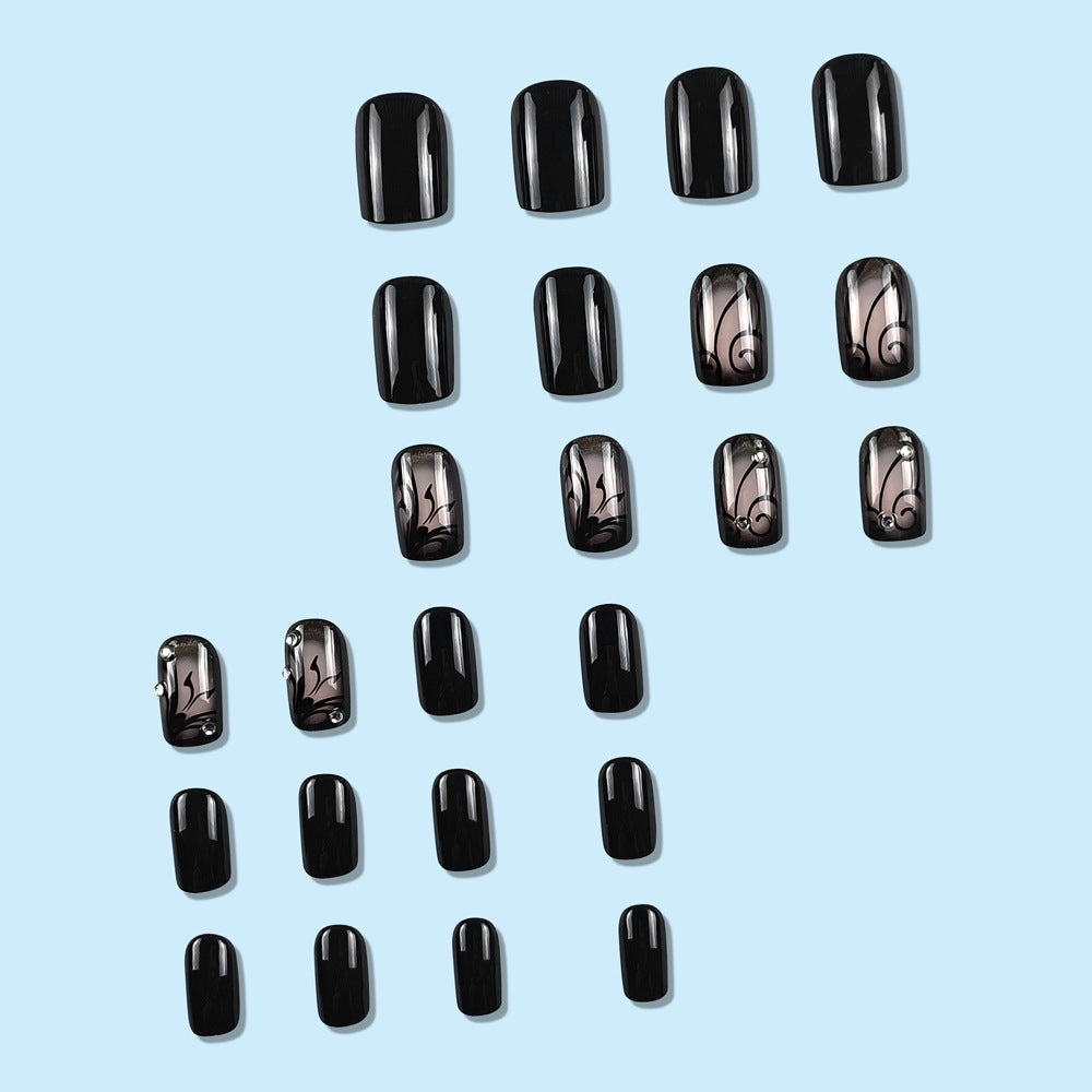 Black Vine Press-On Nails