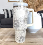 Heart Sip 40oz Insulated Tumbler | Spill-Proof Stainless Steel Travel Cup with Straw & Handle
