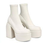 Sky Stomp Chunky Platform Boots | High Heel Side-Zip