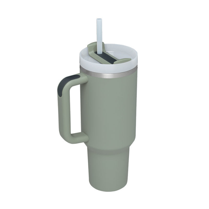 Heart Sip 40oz Insulated Tumbler | Spill-Proof Stainless Steel Travel Cup with Straw & Handle