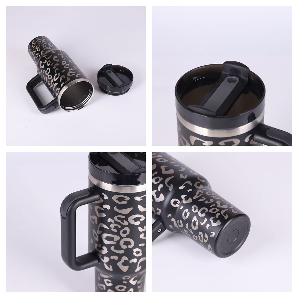 Heart Sip 40oz Insulated Tumbler | Spill-Proof Stainless Steel Travel Cup with Straw & Handle
