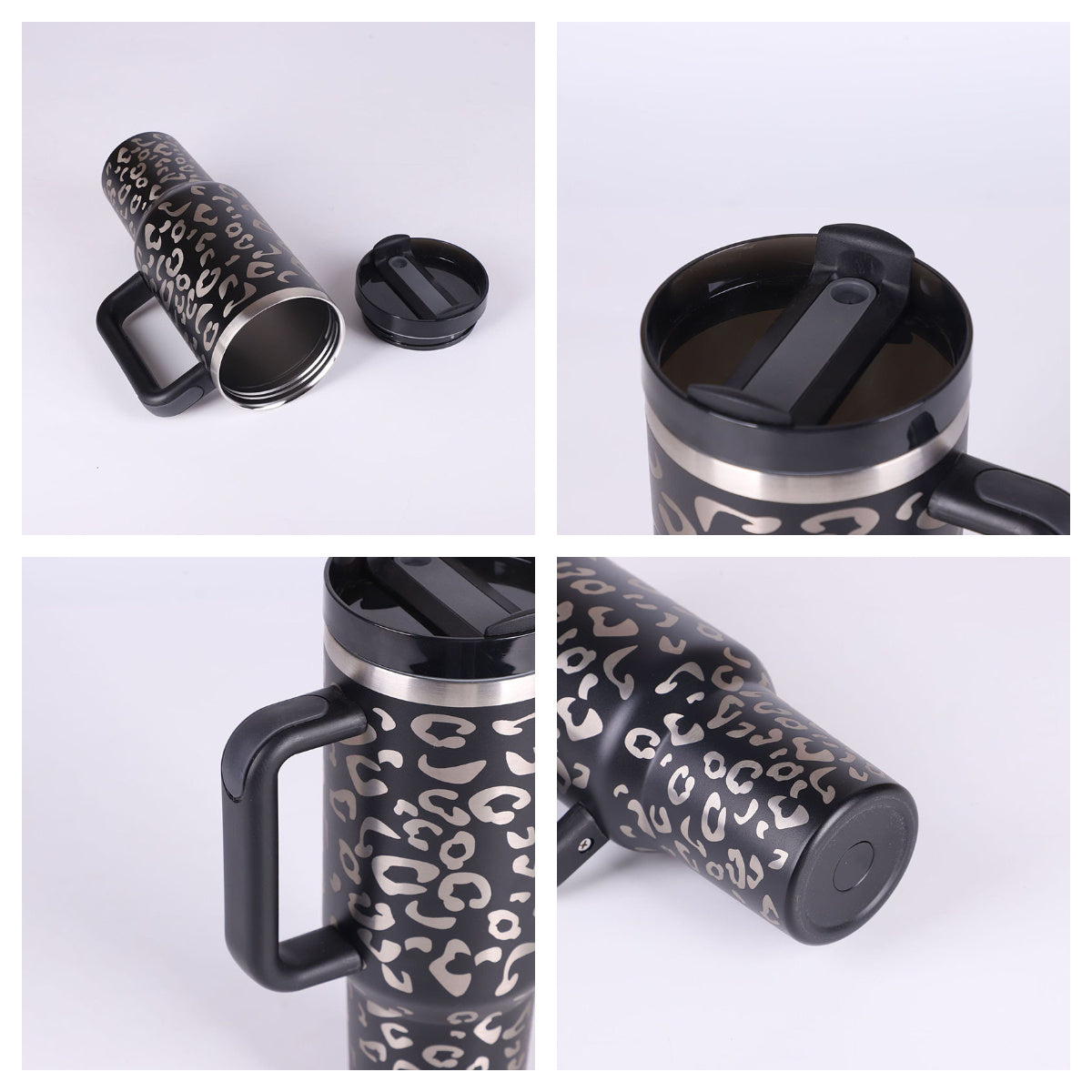 Heart Sip 40oz Insulated Tumbler | Spill-Proof Stainless Steel Travel Cup with Straw & Handle