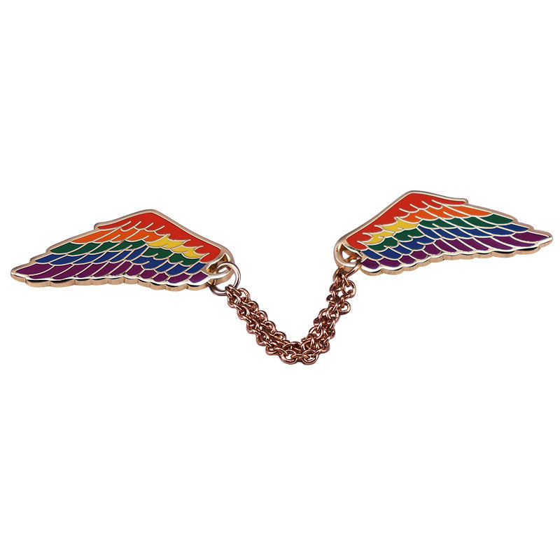 Celestial Rainbow Wings Enamel Pin