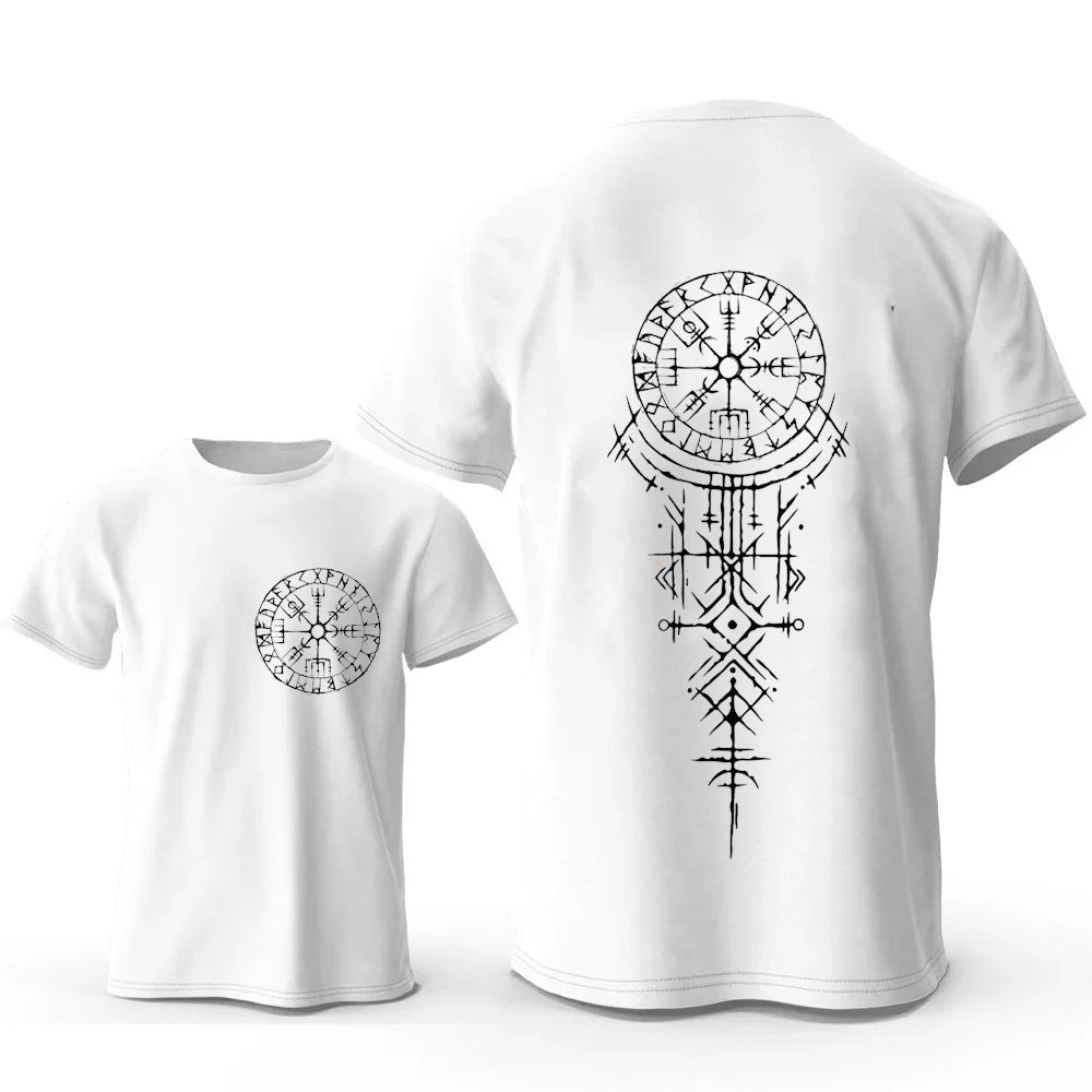 Viking Rune Compass Nordic Sigil Tee | Graphic Cotton T-Shirt