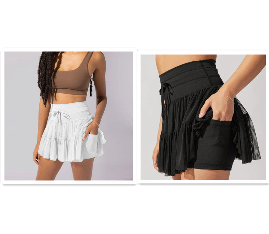 Lace-Up Lucky Mini Skirt | High Waist Pleated Sport Skirt