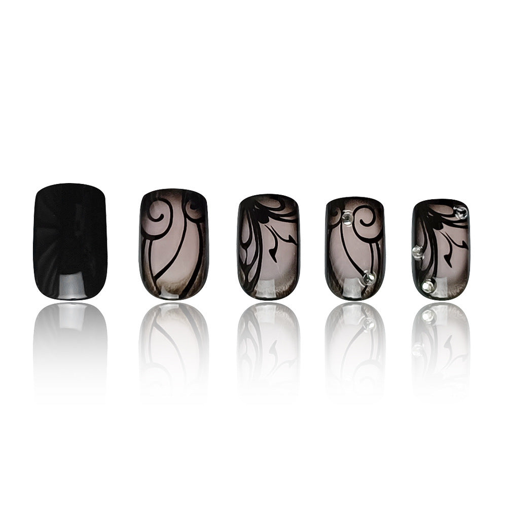 Black Vine Press-On Nails