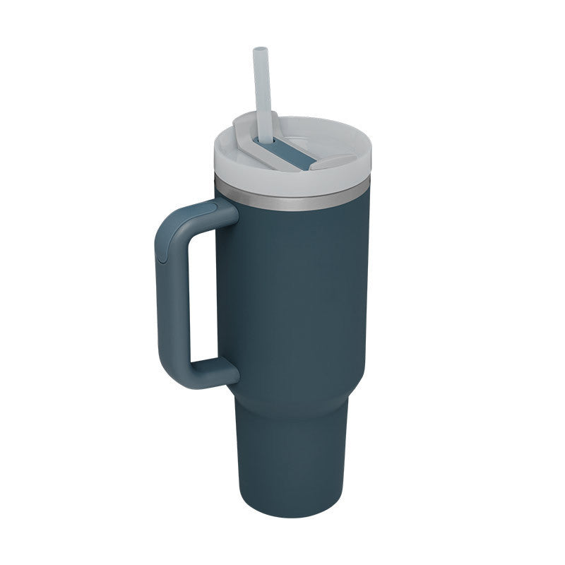 Heart Sip 40oz Insulated Tumbler | Spill-Proof Stainless Steel Travel Cup with Straw & Handle