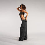 Retro Zip Denim Overalls | Y2K Suspender Streetwear