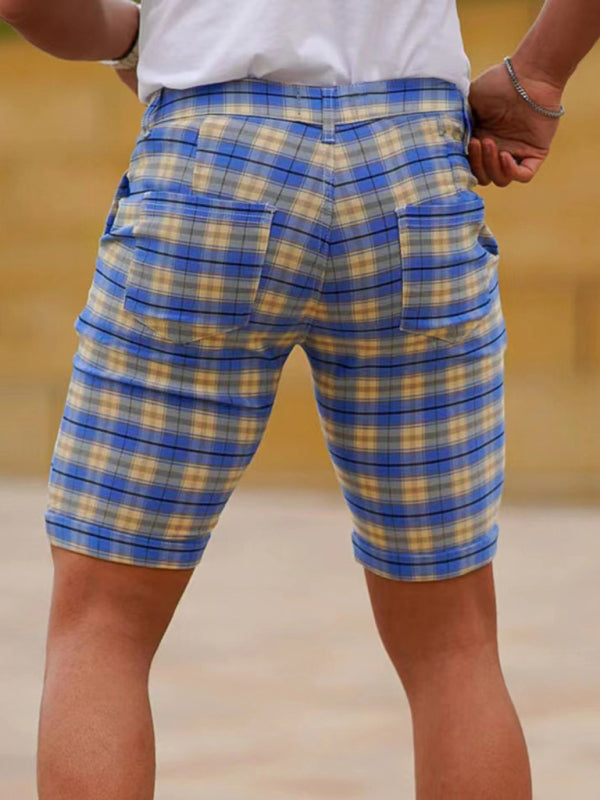 Blurline Check Skinny Shorts – Plus Size Fit