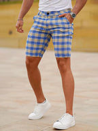 Blurline Check Skinny Shorts – Plus Size Fit