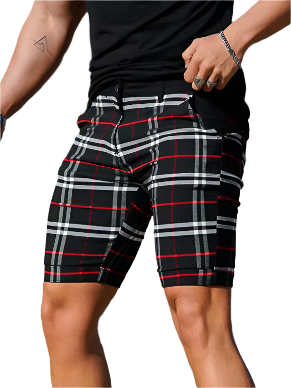 Blurline Check Skinny Shorts – Plus Size Fit