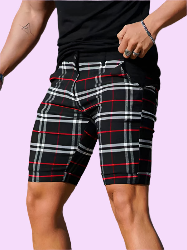 Blurline Check Skinny Shorts