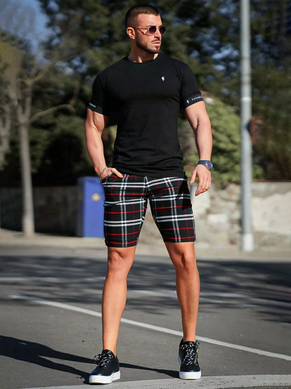 Blurline Check Skinny Shorts