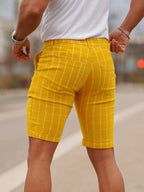Blurline Check Skinny Shorts – Plus Size Fit