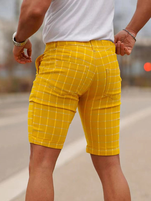 Blurline Check Skinny Shorts – Plus Size Fit