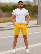 Blurline Check Skinny Shorts – Plus Size Fit
