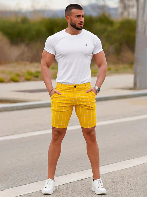 Blurline Check Skinny Shorts