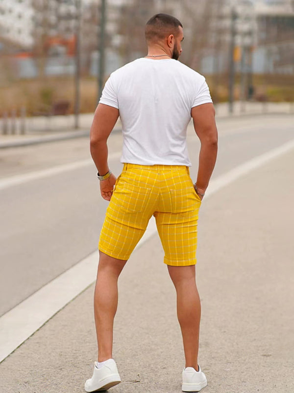 Blurline Check Skinny Shorts