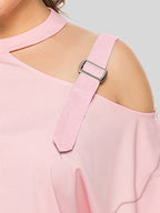 Bow Breeze Hollow Shoulder Long Sleeve Tee – Plus Size Cozy Chic