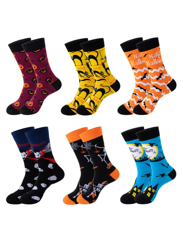 Spooky Unisex Socks – Skull, Vampire, Pumpkin & Bat Fun