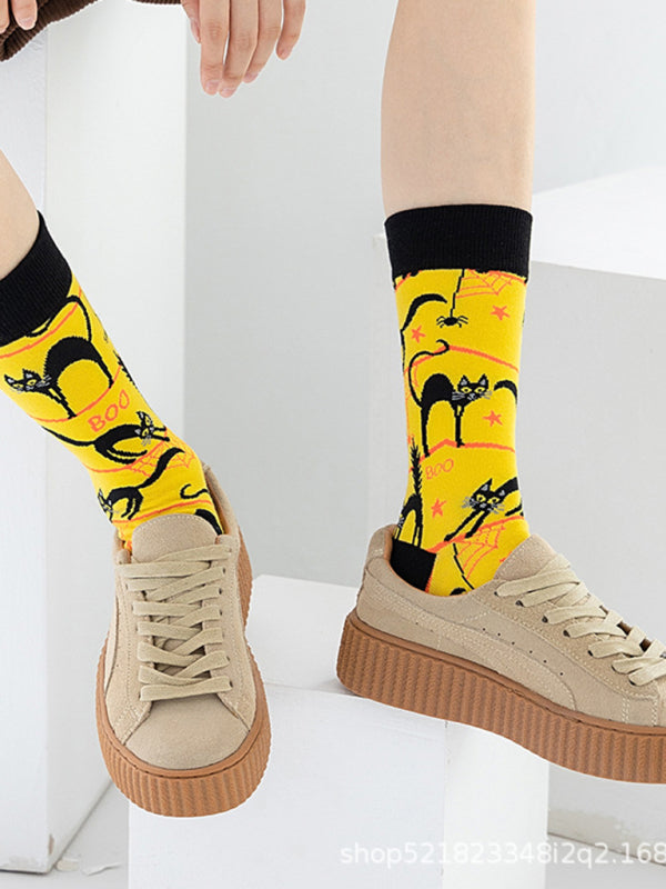 Spooky Unisex Socks – Skull, Vampire, Pumpkin & Bat Fun