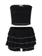 Sweetheart Layers Tube Top & Pleated Cake Bloomers Set