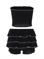 Sweetheart Layers Tube Top & Pleated Cake Bloomers Set