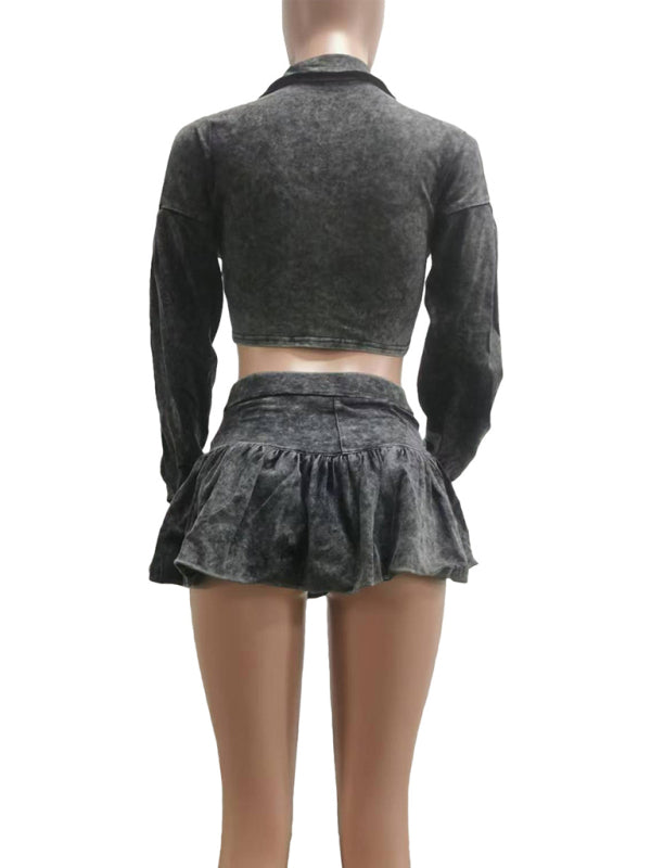 Ripped N’ Ready Distressed Skirt Set – Built-In Safety Shorts