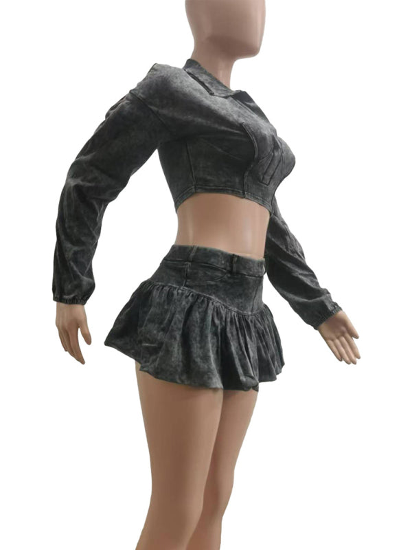 Ripped N’ Ready Distressed Skirt Set – Built-In Safety Shorts