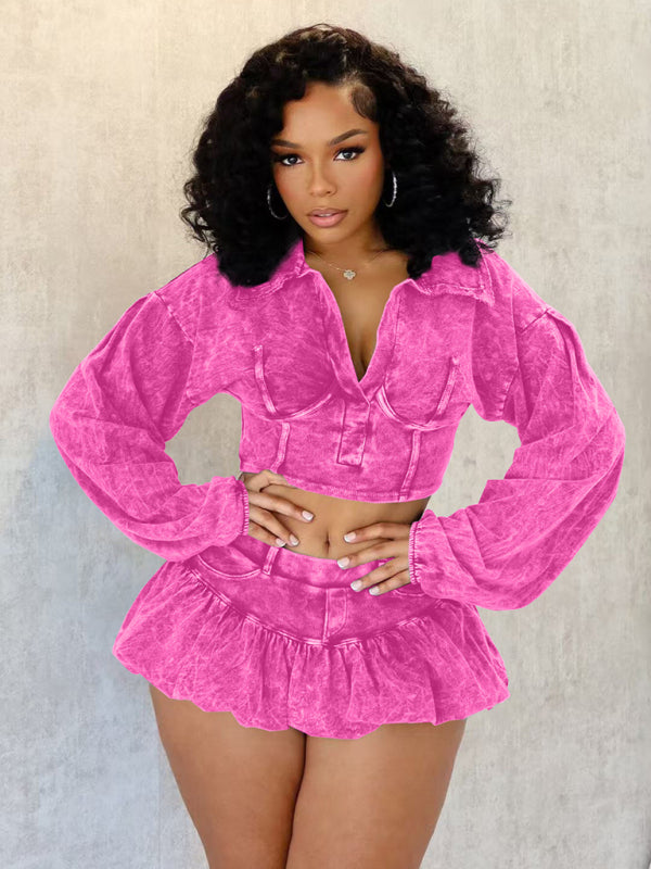 Ripped N’ Ready Distressed Skirt Set