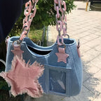 Blue Canvas Y2K Messenger Bag